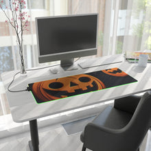 DistinctInk LED Gaming Mouse Pad with Nightly Fright of Bats and Ghouls Design for Halloween