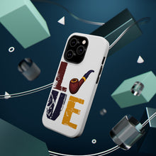 DistinctInk ToughCase for Apple iPhone, Compatible with MagSafe Charging - Love Pipe Smoking