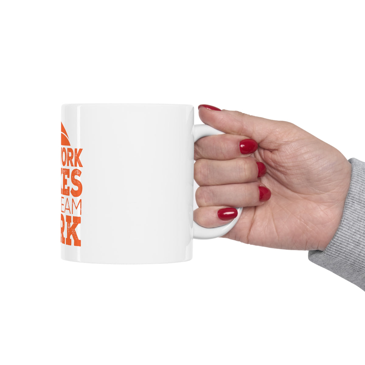 Glossy White Coffee / Tea Mug - Teamwork Makes the Dream Work Basketball, view 12