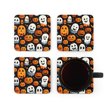 DistinctInk (Set of 4) Corkwood Coasters with Spooky Halloween NightDesign for Halloween