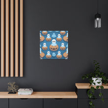DistinctInk Canvas Wall Art with Ghost Skeleton Pumpkin Pattern for Halloween