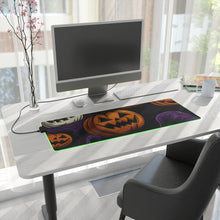 DistinctInk LED Gaming Mouse Pad with "Halloween Haunts and Pumpkin Pals" Design for Halloween