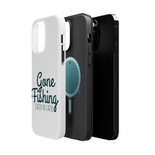 DistinctInk ToughCase for Apple iPhone, Compatible with MagSafe Charging - Gone Fishing Catch Ya Later