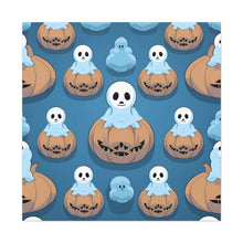 DistinctInk Canvas Wall Art with Ghost Skeleton Pumpkin Pattern for Halloween