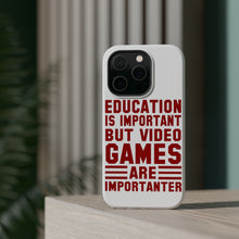 DistinctInk ToughCase for Apple iPhone, Compatible with MagSafe Charging - Education is Important Video Games Importanter