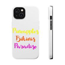 DistinctInk ToughCase for Apple iPhone, Compatible with MagSafe Charging - Pineapples Bikinis Paradise