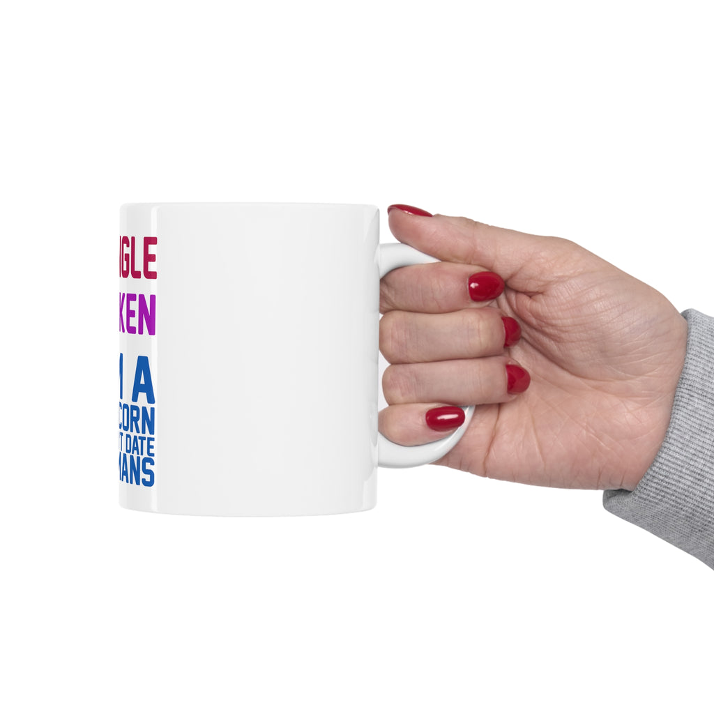 Glossy White Coffee / Tea Mug - Single Taken I'm a Unicorn Don't Date Humans, view 12