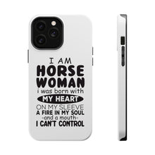 DistinctInk ToughCase for Apple iPhone, Compatible with MagSafe Charging - I Am A Horse Woman - Can't Control