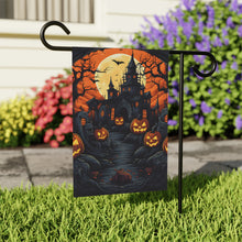 DistinctInk Garden & House Banner Flag with Darkness Falls on Halloween Design for Halloween