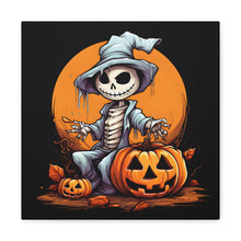 DistinctInk Canvas Wall Art with Haunted Jack-O'-Skeleton for Halloween