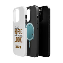 DistinctInk ToughCase for Apple iPhone, Compatible with MagSafe Charging - Horse Make My A$$ Look Fast