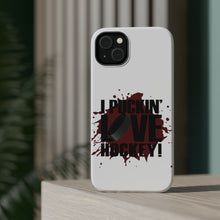DistinctInk ToughCase for Apple iPhone, Compatible with MagSafe Charging - I Puckin' Love Hockey