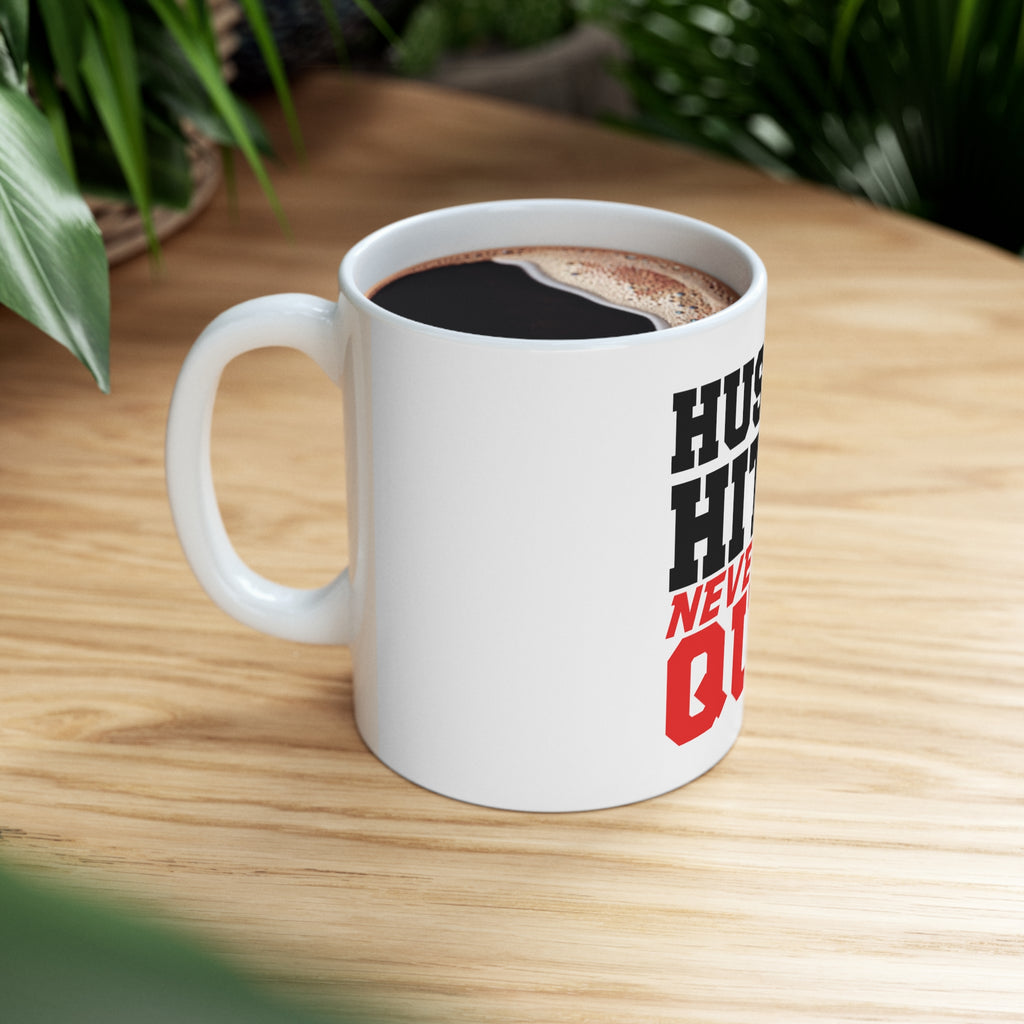 Glossy White Coffee / Tea Mug - Hustle Hit Never Quit Volleyball, view 8