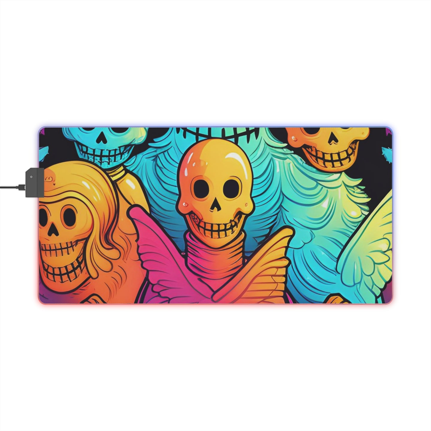 DistinctInk LED Gaming Mouse Pad with The Joy of Connecting Design for Halloween  LGBTQ+ Pride