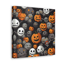 DistinctInk Canvas Wall Art with Haunted Harvest Time for Halloween