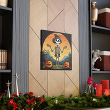 DistinctInk Canvas Wall Art with Skelefun Halloween for Halloween