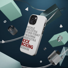 DistinctInk ToughCase for Apple iPhone, Compatible with MagSafe Charging - People Are Stupid Need Extra Kick Boxing