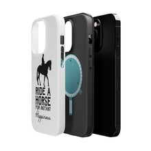 DistinctInk ToughCase for Apple iPhone, Compatible with MagSafe Charging - Ride A Horse for Instant Happiness