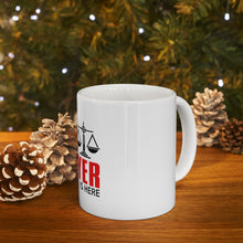DistinctInk Glossy White Coffee / Tea Mug - Keep Calm The Lawyer Is Here