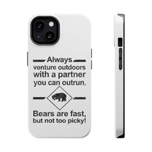 DistinctInk ToughCase for Apple iPhone, Compatible with MagSafe Charging - Bears Are Fast But Not Too Picky