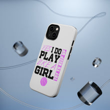 DistinctInk ToughCase for Apple iPhone, Compatible with MagSafe Charging - Volleyball Yes I Do Play Like a Girl