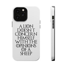 DistinctInk ToughCase for Apple iPhone, Compatible with MagSafe Charging - Lion Doesn't Concern With Opinions Sheep