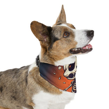 DistinctInk Adjustable Pet Banana Collar with Skelly's Halloween Bash Design for Halloween