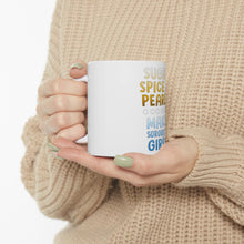 DistinctInk Glossy White Coffee / Tea Mug - Sugar Spice & Pearls Make Sorority Girls
