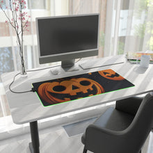 DistinctInk LED Gaming Mouse Pad with Nightly Fright of Bats and Ghouls Design for Halloween