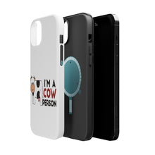 DistinctInk ToughCase for Apple iPhone, Compatible with MagSafe Charging - I'm A Cow Person