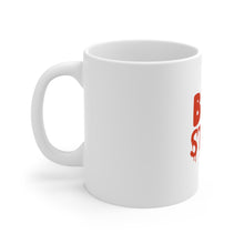 DistinctInk Glossy White Coffee / Tea Mug - BBQ Stain Barbecue