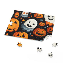 DistinctInk Jigsaw Puzzle with Spooky Halloween Night Design for Halloween