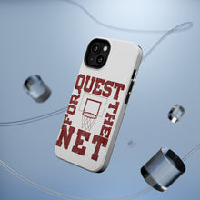 DistinctInk ToughCase for Apple iPhone, Compatible with MagSafe Charging - Quest For The Net Basketball