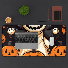 DistinctInk Desk Mat with Spooky Skeleton Pumpkin Patch Design for Halloween
