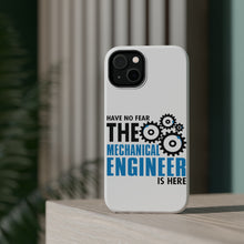 DistinctInk ToughCase for Apple iPhone, Compatible with MagSafe Charging - No Fear Mechanical Engineer is Here