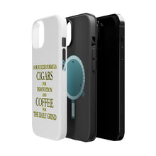DistinctInk ToughCase for Apple iPhone, Compatible with MagSafe Charging - Success Formula - Cigars & Coffee