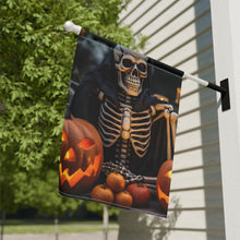 DistinctInk Garden & House Banner / Flag with Skellington's Spooky Soiree Design for Halloween