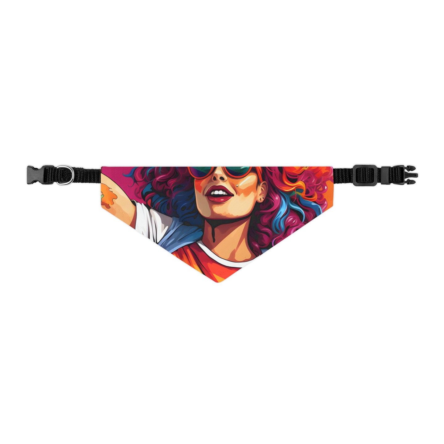 DistinctInk Adjustable Pet Banana Collar with Leading a New Path Design for LGBTQ+ Pride
