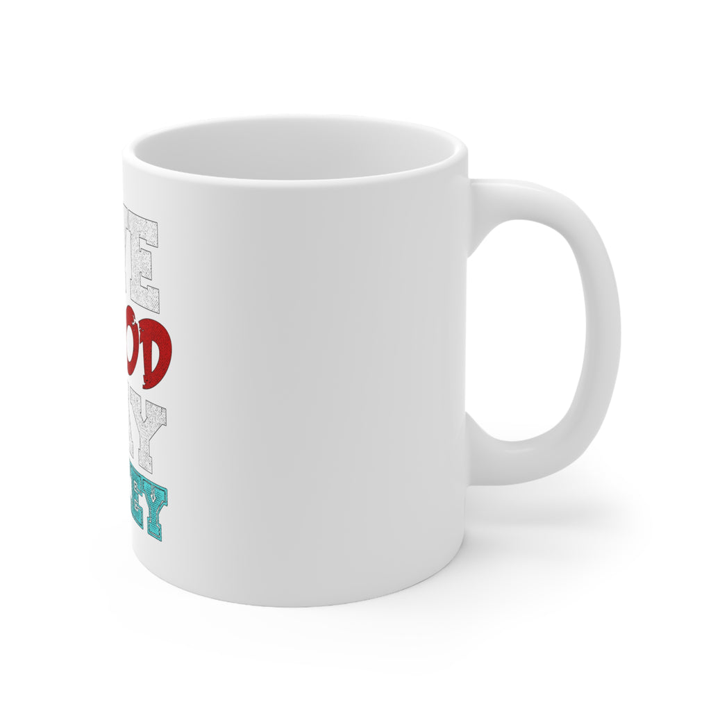 Glossy White Coffee / Tea Mug - Give Blood Play Hockey, view 3