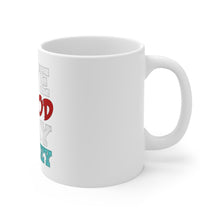 DistinctInk Glossy White Coffee / Tea Mug - Give Blood Play Hockey
