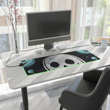 DistinctInk LED Gaming Mouse Pad with Skele-Ghostly Pumpkin Patch Design for Halloween
