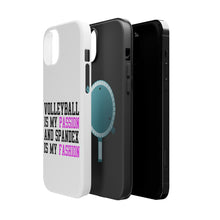 DistinctInk ToughCase for Apple iPhone, Compatible with MagSafe Charging - Volleyball is My Passion Spandex My Fashion