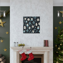 DistinctInk Canvas Wall Art with Ghastly Skeletal Shadows for Halloween