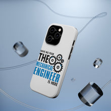 DistinctInk ToughCase for Apple iPhone, Compatible with MagSafe Charging - No Fear Mechanical Engineer is Here