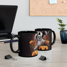 DistinctInk Black Coffee Mug - Trick or Treat Ghost-O-Lantern for Halloween