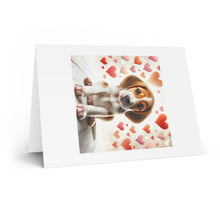 DistinctInk Greeting Card / Note Card - Valentine's Day English Foxhound Puppy