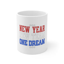 DistinctInk Glossy White Coffee / Tea Mug - New Year New Team One Dream