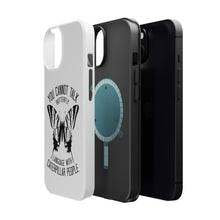 DistinctInk ToughCase for Apple iPhone, Compatible with MagSafe Charging - Can't Talk Butterfly with Caterpillar People