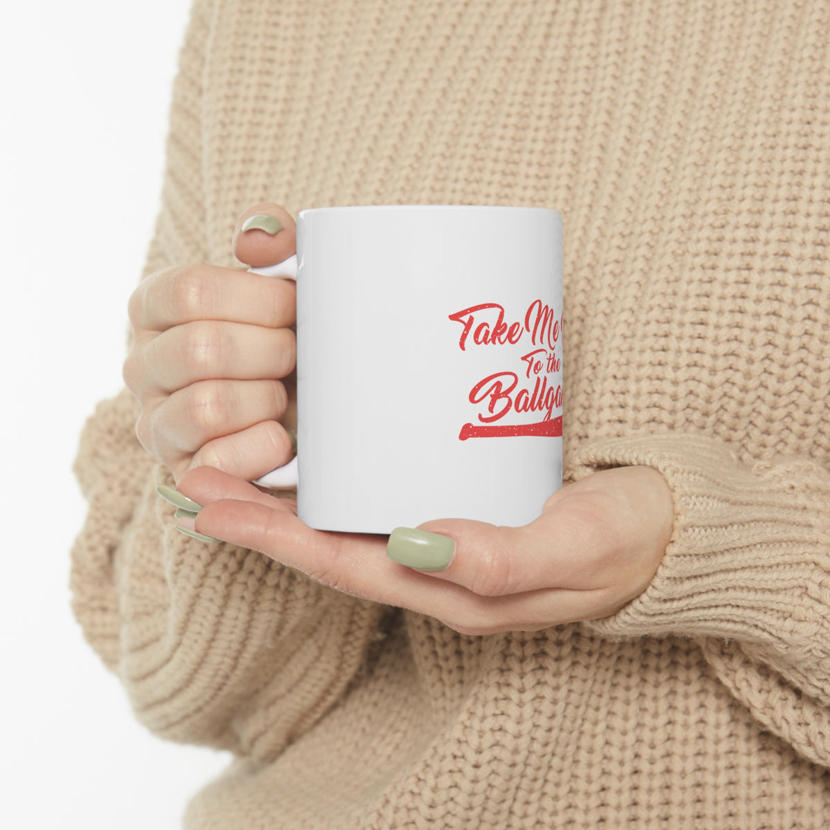 Glossy White Coffee / Tea Mug - Take Me Out to the Ballgame Baseball, view 10