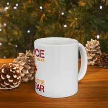 DistinctInk Glossy White Coffee / Tea Mug - Firefighter - I Dance Where the Devil Walks